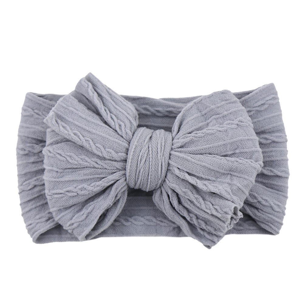Baby Stirnband mit Schleife - Weiches Kopfband für Mädchen-Silber-Luzern Mode