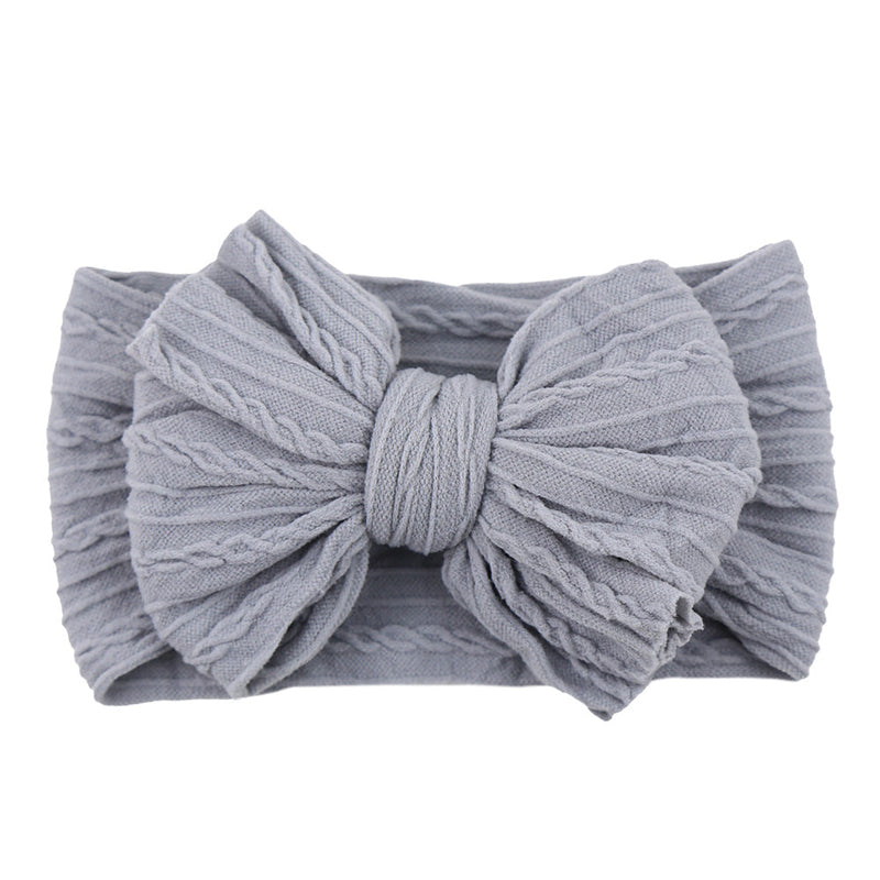 Baby Stirnband mit Schleife - Weiches Kopfband für Mädchen-Silber-Luzern Mode