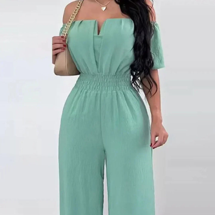 Off-Shoulder Jumpsuit mit kurzen Ärmeln – Lina