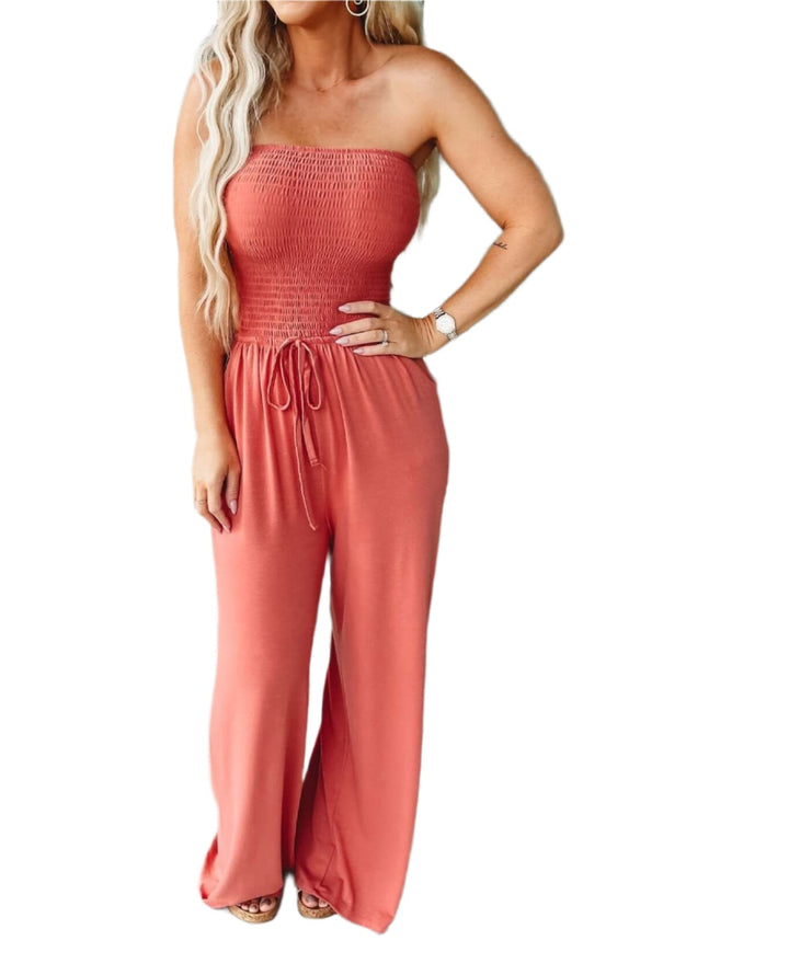 Off-Shoulder Sommer-Jumpsuit mit Weiten Beinen – Camila