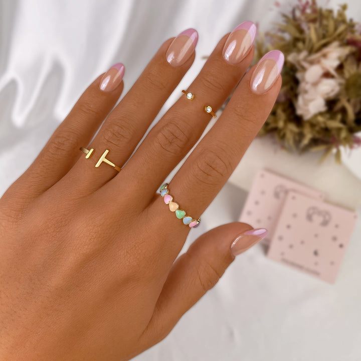 Verstellbarer Ring | Offen One Size Stilvoll 925 Silber Vergoldet Einzigartig-Luzern Mode