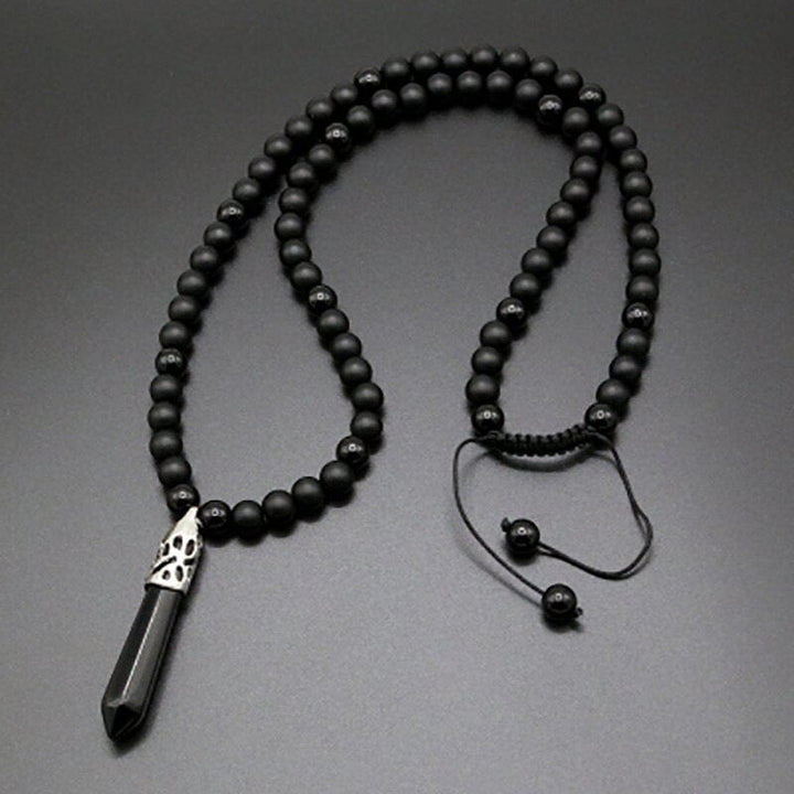 Mala-Kette | Onyx Schwarz 108 Perlen Stilvoll Spirituell Vielseitig-Luzern Mode