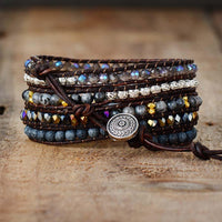 Onyx Wickelarmband | Quarz Stilvoll Heilend Vielseitig Handgemacht-Luzern Mode