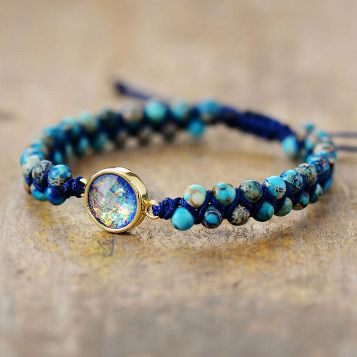 Edelstein-Armband | Jaspis Opal Handgefertigt Beruhigend Stilvoll Boho-Luzern Mode