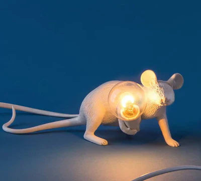 Mäuselampe | Originell Stilvoll Verspielt Vielseitig Stimmungsvolles Licht Langlebig-Kriechende Maus / Weiß-Luzern Mode