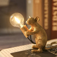 Mäuselampe | Originell Stilvoll Verspielt Vielseitig Stimmungsvolles Licht Langlebig-Sitzende Maus / Gold-Luzern Mode