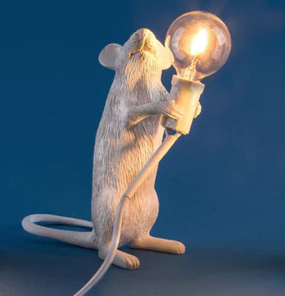 Mäuselampe | Originell Stilvoll Verspielt Vielseitig Stimmungsvolles Licht Langlebig-Stehende Maus / Gold-Luzern Mode