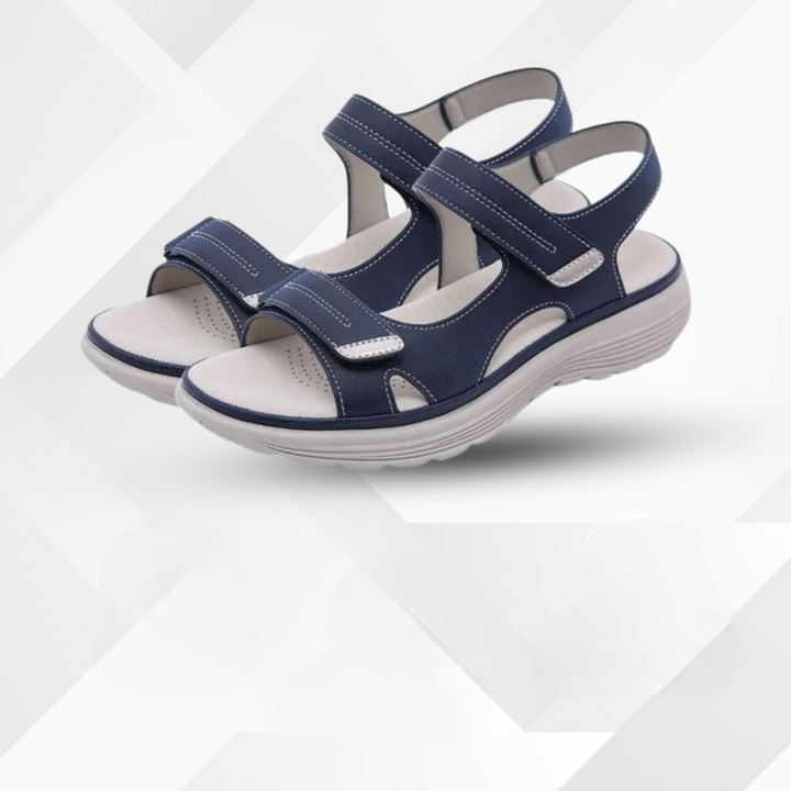 Damen Sandalen | Ballenzehenkorrektur | Orthopädisch | Offenes Design-Blau-35-Luzern Mode