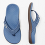 Damen Flip-Flops | Orthopädisch | Veganes Leder | Rutschfest | EVA-Schaum-35-Blau-Luzern Mode