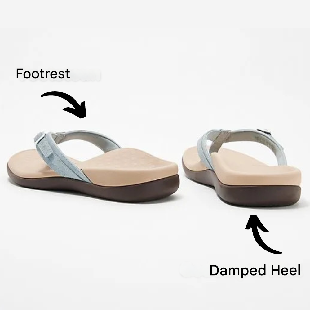 Damen Flip-Flops | Orthopädisch | Veganes Leder | Rutschfest | EVA-Schaum-Luzern Mode