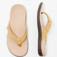 Damen Flip-Flops | Orthopädisch | Veganes Leder | Rutschfest | EVA-Schaum-Luzern Mode