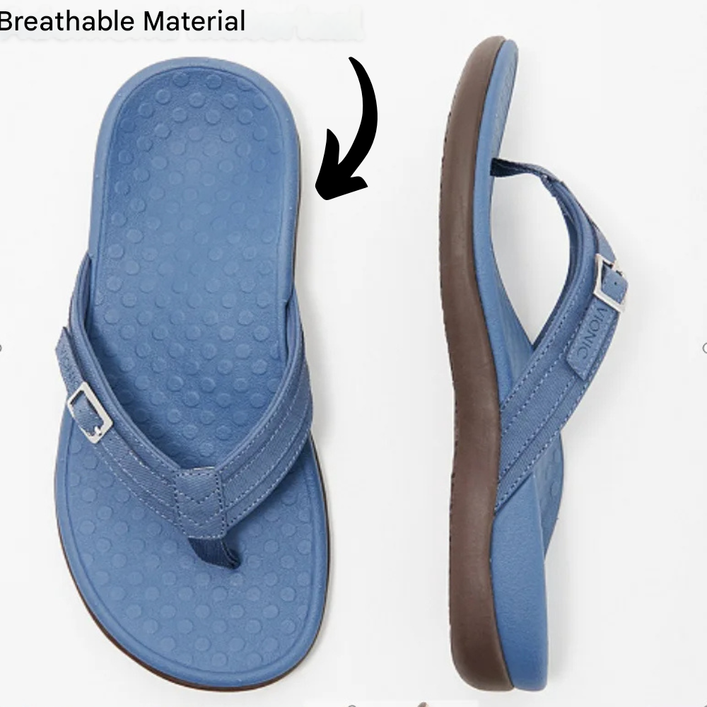 Damen Flip-Flops | Orthopädisch | Veganes Leder | Rutschfest | EVA-Schaum-Luzern Mode