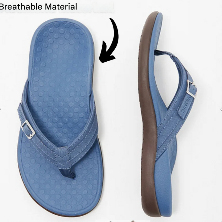 Damen Flip-Flops | Orthopädisch | Veganes Leder | Rutschfest | EVA-Schaum-Luzern Mode