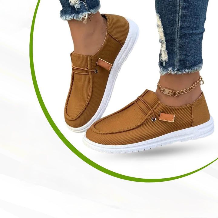 Damen Freizeitschuhe | Orthopädische | Slip-On | Einfarbig | Luftig-Braun-36-Luzern Mode