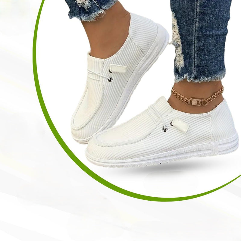 Damen Freizeitschuhe | Orthopädische | Slip-On | Einfarbig | Luftig-Weiß-36-Luzern Mode