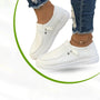 Damen Freizeitschuhe | Orthopädische | Slip-On | Einfarbig | Luftig-Weiß-36-Luzern Mode