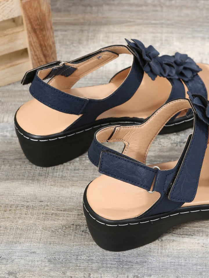 Orthopädische Sandalen Damen | Sommer | Bequem | Retro | Blumen | Keil-Luzern Mode