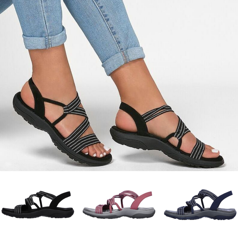 Damen Sandalen | Riemchen | Orthopädisch | Verstellbar | Offenes Design-Luzern Mode