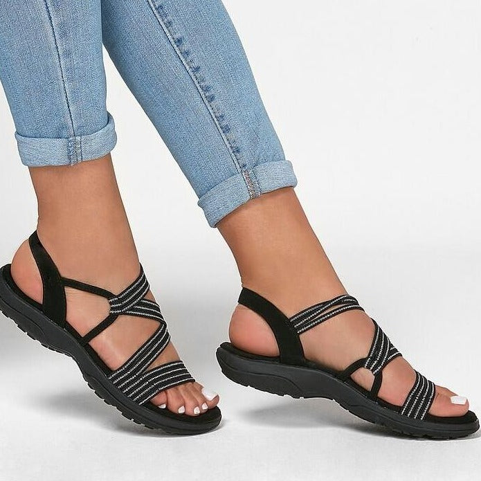 Damen Sandalen | Riemchen | Orthopädisch | Verstellbar | Offenes Design-Luzern Mode