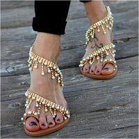 Orthopädische Damen-Sandalen mit Perlenakzent – Amara