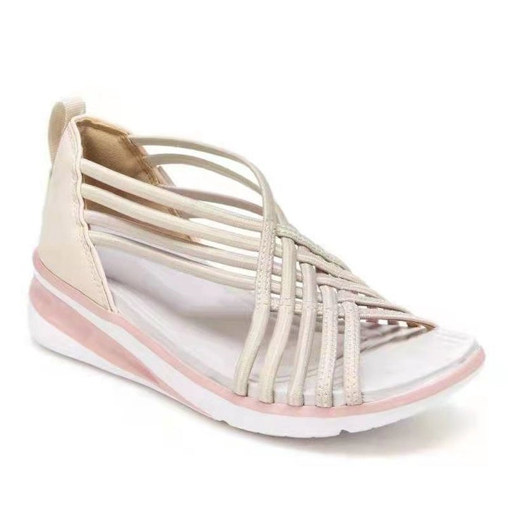 Damen Sommerschuhe | Orthopädisch | Schnell trocknend | Leicht | Keilabsatz-Beige-35-Luzern Mode