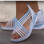 Damen Sommerschuhe | Orthopädisch | Schnell trocknend | Leicht | Keilabsatz-Blau-35-Luzern Mode