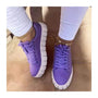 Damen Sneakers | Orthopädisch | Plateau-Sohle | Slipper | Antirutsch-Sohle-Lila Weiß-36-Luzern Mode