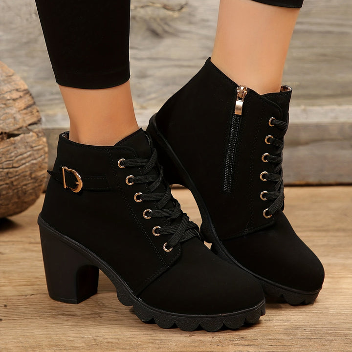 Damen Stiefeletten | Absatz | Orthopädisch | Reißverschluss | Schnürung | Rutschfest-Luzern Mode