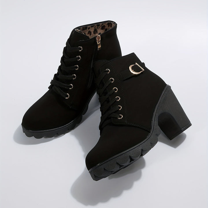 Damen Stiefeletten | Absatz | Orthopädisch | Reißverschluss | Schnürung | Rutschfest-Luzern Mode