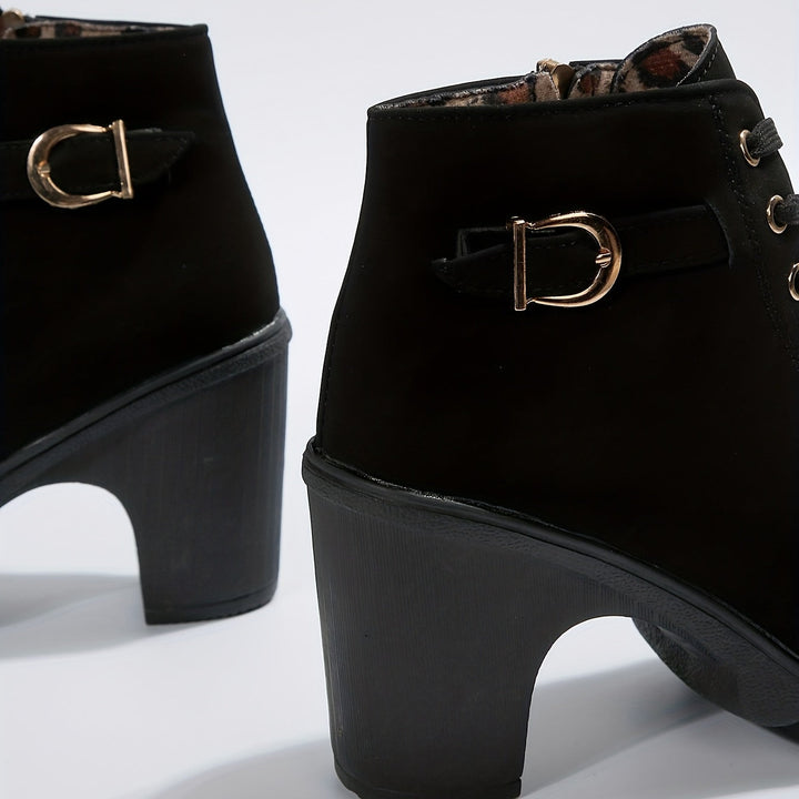 Damen Stiefeletten | Absatz | Orthopädisch | Reißverschluss | Schnürung | Rutschfest-Luzern Mode