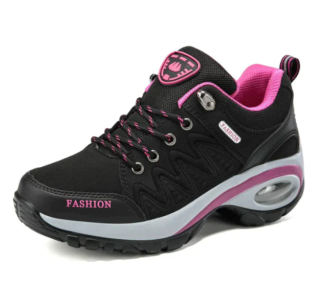 Damen Wanderschuhe | Niedrig | Orthopädisch | Rutschfest | Unterstützend-Schwarz-35-Luzern Mode