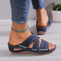 Damen Sandalen | Gelpolsterung | Verstellbar | Rutschfest | Gummi | Absatz-Luzern Mode