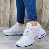 Orthopädische Damensneaker | Unterstützend | Rutschfest | Schnürung-Weiß Rosa-35-Luzern Mode