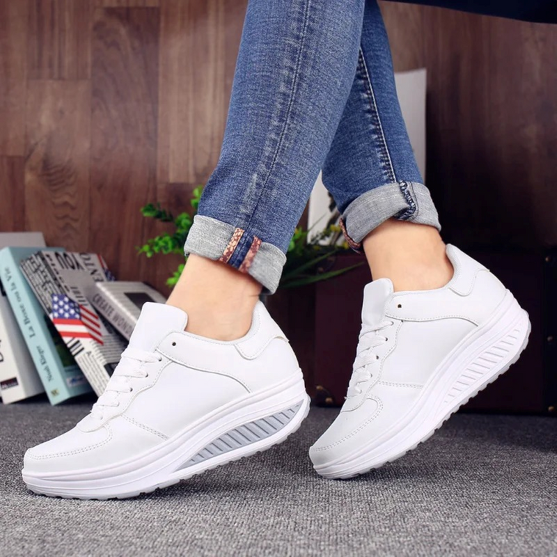 Damen Orthopädische Sneakers - Bequeme Sport-Schuhe-Weiß-35-Luzern Mode