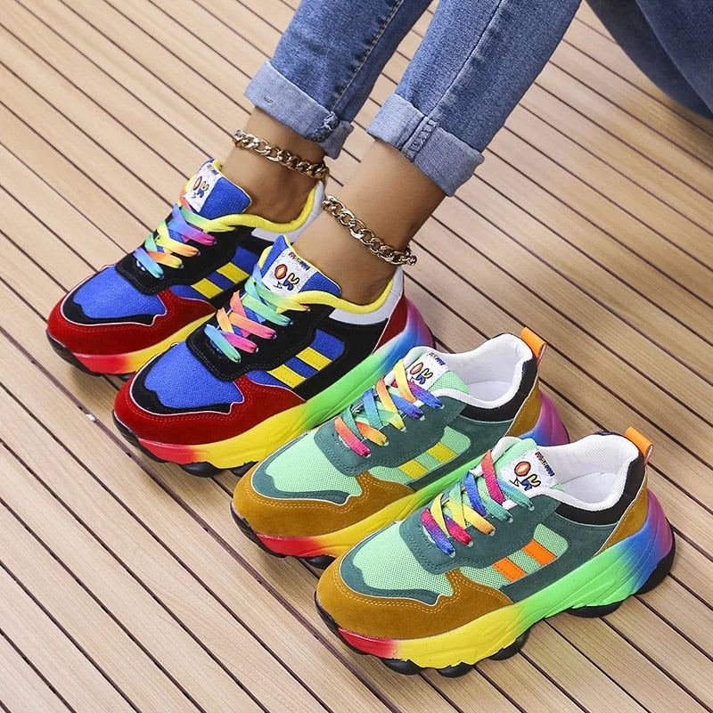 Damen Sneaker | Orthopädisch | Dämpfend | Farblich | Niedrig | Schnürsenkel-Luzern Mode