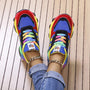 Damen Sneaker | Orthopädisch | Dämpfend | Farblich | Niedrig | Schnürsenkel-Blau-35-Luzern Mode