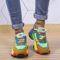 Damen Sneaker | Orthopädisch | Dämpfend | Farblich | Niedrig | Schnürsenkel-Grün-35-Luzern Mode