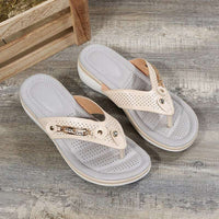 Damen Flip-Flops | Orthopädisch | Rutschfest | Stoßdämpfend | Offen-Luzern Mode