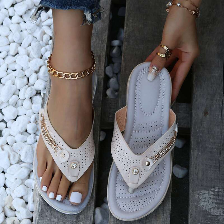 Damen Flip-Flops | Orthopädisch | Rutschfest | Stoßdämpfend | Offen-Luzern Mode