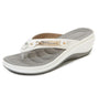 Damen Flip-Flops | Orthopädisch | Rutschfest | Stoßdämpfend | Offen-Weiß-35-Luzern Mode
