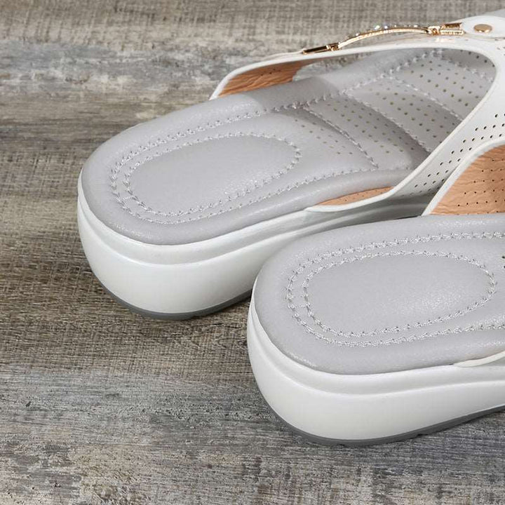 Damen Flip-Flops | Orthopädisch | Rutschfest | Stoßdämpfend | Offen-Luzern Mode