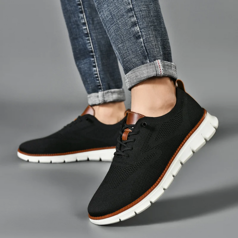 Herren Sneaker aus Strick mit Lederakzenten und Komfortsohle-Luzern Mode