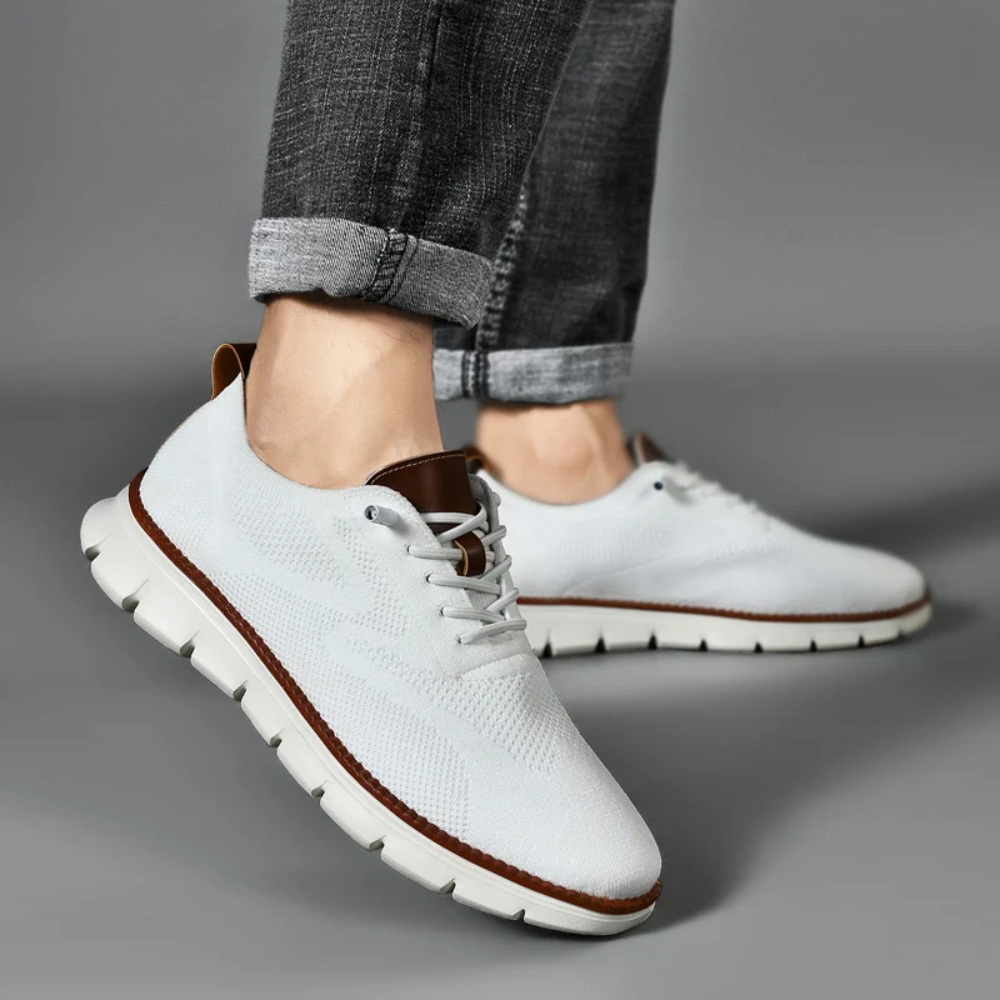 Herren Sneaker aus Strick mit Lederakzenten und Komfortsohle-Luzern Mode