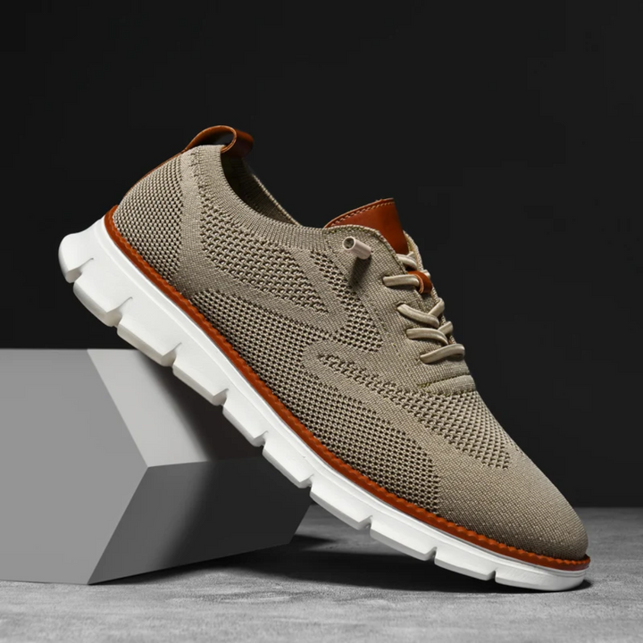 Herren Sneaker aus Strick mit Lederakzenten und Komfortsohle-Luzern Mode