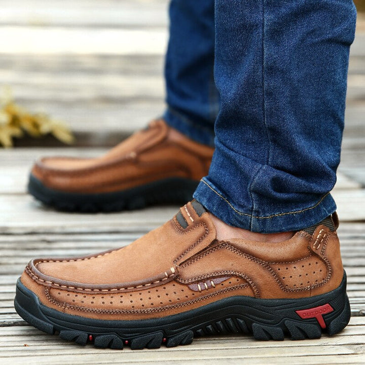 Herren Wanderschuhe | Orthopädisch | Leder | Einlegsohle | Rutschfest-Luzern Mode