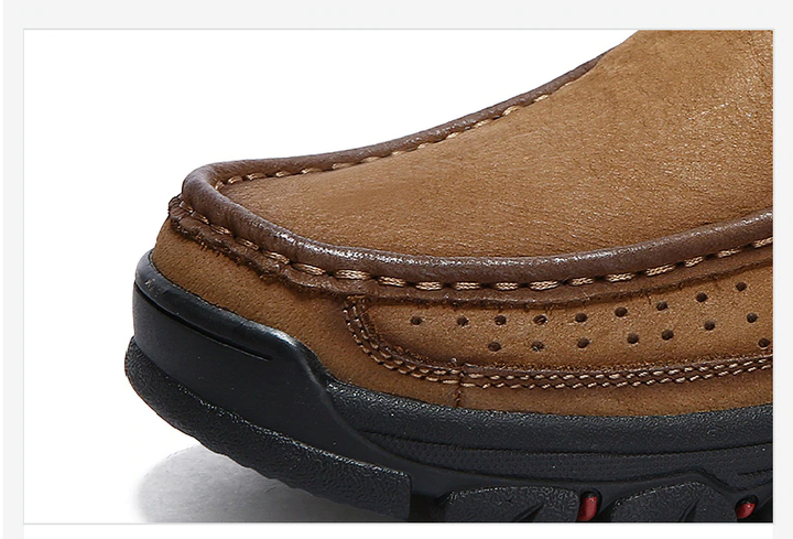 Herren Wanderschuhe | Orthopädisch | Leder | Einlegsohle | Rutschfest-Luzern Mode