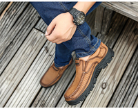 Herren Wanderschuhe | Orthopädisch | Leder | Einlegsohle | Rutschfest-Luzern Mode
