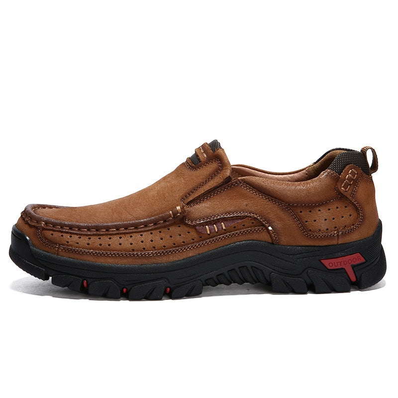 Herren Wanderschuhe | Orthopädisch | Leder | Einlegsohle | Rutschfest-Luzern Mode