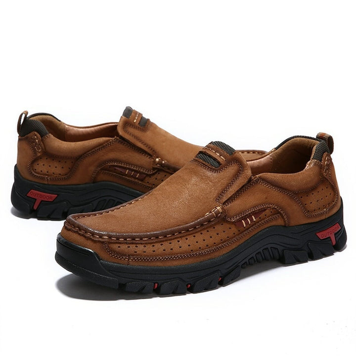 Herren Wanderschuhe | Orthopädisch | Leder | Einlegsohle | Rutschfest-Luzern Mode