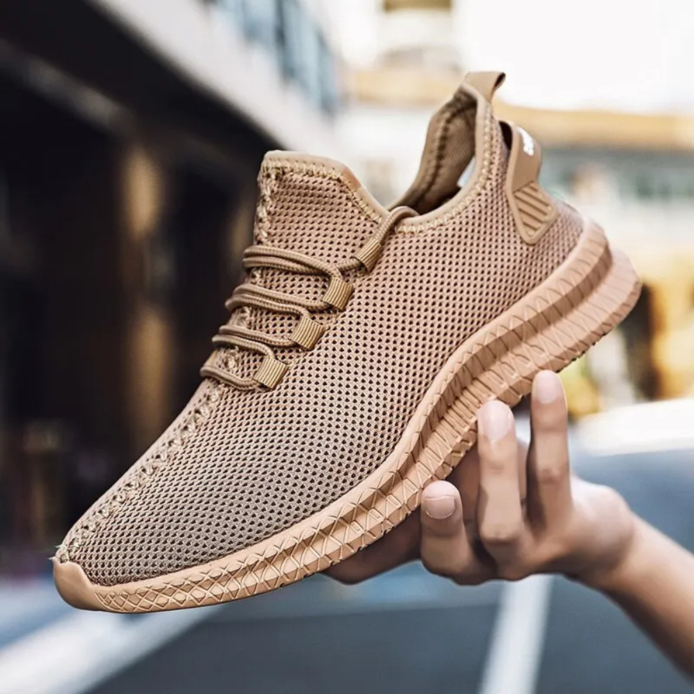 Herren Laufschuhe Atmungsaktiv Leicht Sport Sneaker-39-Braun-Luzern Mode